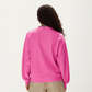 Long Sleeve Crew Neck Pullover Top with Relaxed Fit and Ribbed Cuffs