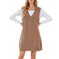 Cable Knit Sweater Dress with Deep V-Neck and Sleeveless Design