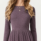 Long Sleeve Tiered Skater Dress with Fitted Bodice and Flowy Hem