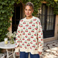 Long Sleeve Pullover Knit Sweater with Cherry Pattern