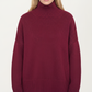Oversized Turtleneck Sweater with Long Sleeves and Ribbed Hem