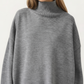 Oversized Turtleneck Sweater with Long Sleeves and Ribbed Hem