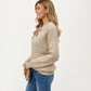 Textured Stripe Knit Pullover Sweater with Polo Collar