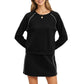2-Piece Set Long Sleeve Pullover Top with Elastic Waist Mini Skirt