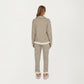 2-Piece Set Long Sleeve Button Front Top with Built-In Chest Pads and Relaxed Fit Pants Pajama Set