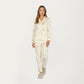2-Piece Set Long Sleeve Button Front Top and Relaxed Fit Pants Pajama Set with Moon and Star Print