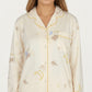 2-Piece Set Long Sleeve Button Front Top and Relaxed Fit Pants Pajama Set with Moon and Star Print