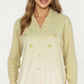 2-Piece Set Long Sleeve Button Front Top and Relaxed Fit Pants Pajama Set with Minimalist Floral Detail