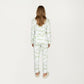 2-Piece Set Long Sleeve Button Front Top with Built-In Chest Pads and Relaxed Fit Pants Pajama Set with Brushstroke Print