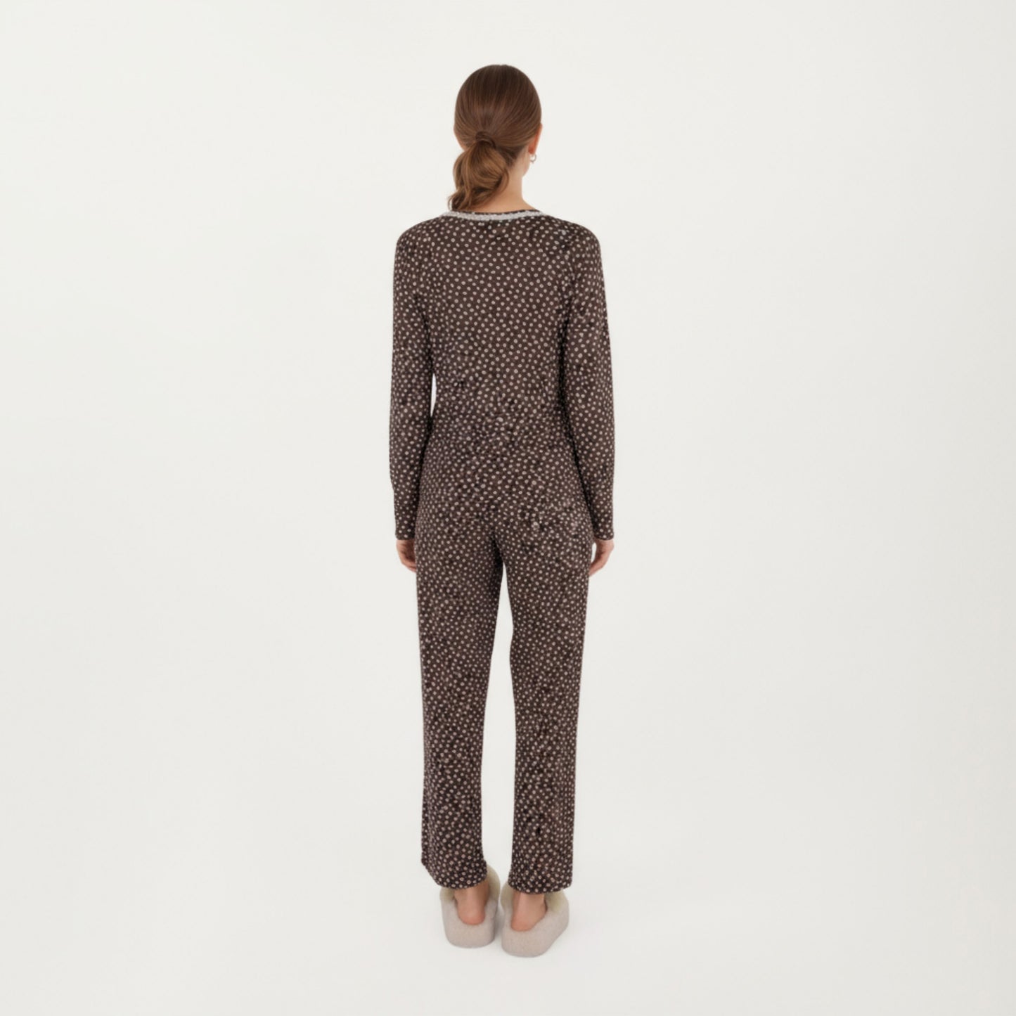 3-Piece Set Long Sleeve Padded Button Top, Camisole, and Relaxed Fit Pants Pajama Set with Soft Knit Fabric