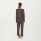 3-Piece Set Long Sleeve Padded Button Top, Camisole, and Relaxed Fit Pants Pajama Set with Soft Knit Fabric