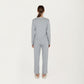 3-Piece Set Long Sleeve Padded Button Top, Camisole, and Relaxed Fit Pants Pajama Set with Soft Knit Fabric