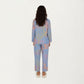 2-Piece Set Long Sleeve Button Front Top and Relaxed Fit Pants Pajama Set with Abstract Print