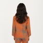 2-Piece Set Long Sleeve Button Front Top and Relaxed Fit Pants Pajama Set with Abstract Print