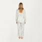 2-Piece Set Long Sleeve Button Front Top and Relaxed Fit Pants Pajama Set with Pastel Print