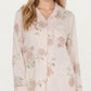 2-Piece Set Long Sleeve Button Front Pajama Top with Matching Relaxed Fit Pants Floral Print Sleepwear
