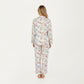 2-Piece Set Floral Print Button-Up Long Sleeve Pajama Top and Matching Pants