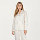 2-Piece Set Polka Dot Print Button-Up Long Sleeve Pajama Top and Matching Pants
