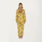 2-Piece Set Teddy Bear Print Button-Up Long Sleeve Pajama Top and Relaxed Fit Pants