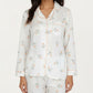 2-Piece Set Long Sleeve Sleep Shirt with Floral Pattern and Coordinating Lounge Pants