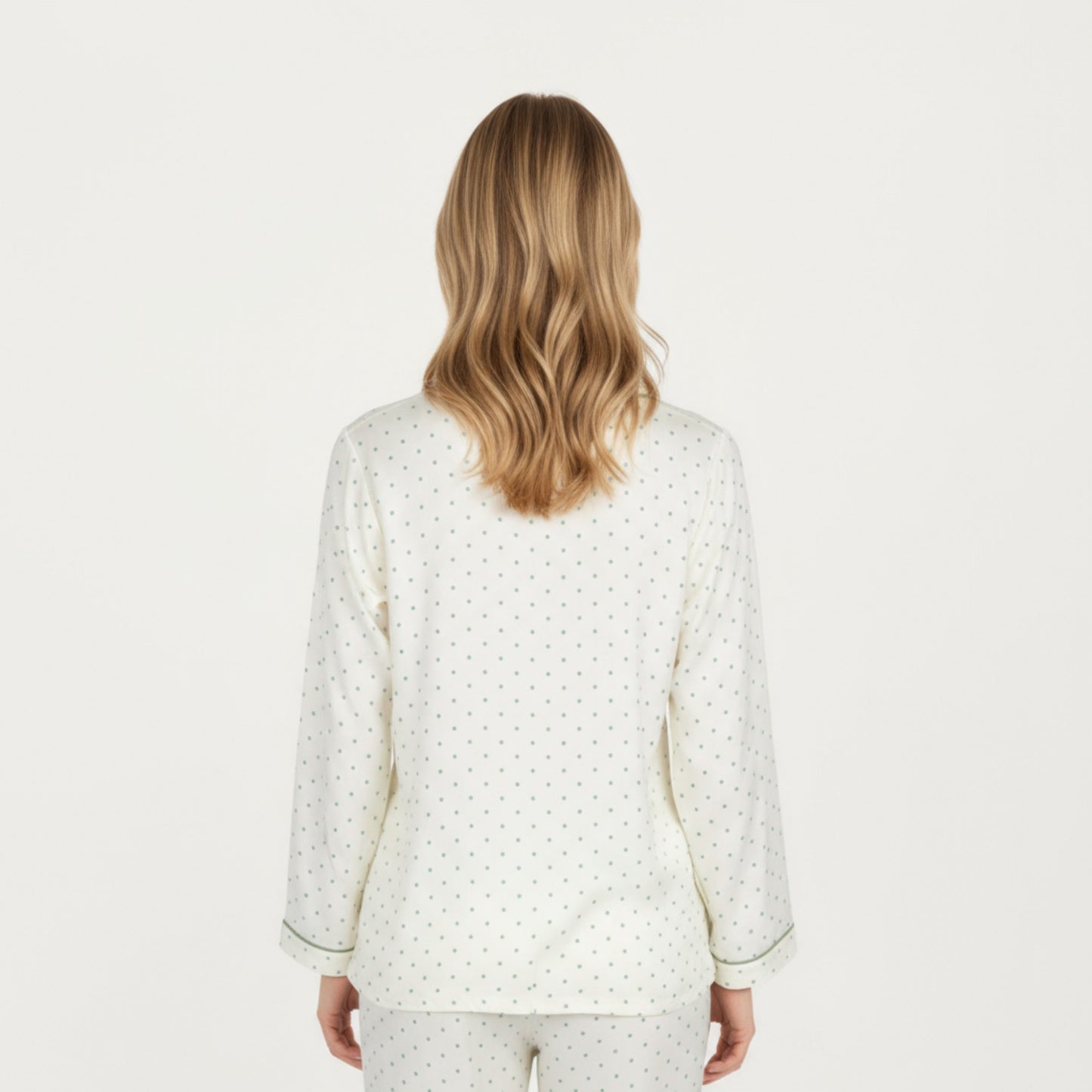 2-Piece Set Button Front Pajama Top with Contrast Piping and Relaxed Fit Pants