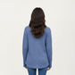 Long Sleeve Ribbed Knit Top with Button Front Detail and Curved Hem