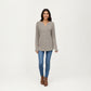 Long Sleeve Ribbed Knit Top with Button Front Detail and Curved Hem
