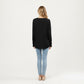 Long Sleeve V-Neck Top with Ruched Side Detailing