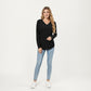 Long Sleeve V-Neck Top with Ruched Side Detailing
