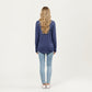 Long Sleeve V-Neck Top with Ruched Side Detailing