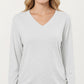 Long Sleeve V-Neck Top with Ruched Side Detailing