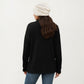 Collared Long Sleeve Button-Up Top with Textured Knit Design
