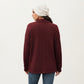 Collared Long Sleeve Button-Up Top with Textured Knit Design