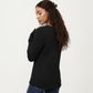 Long Sleeve Button-Front Scoop Neck Top with Textured Knit Design
