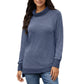 Long Sleeve Cowl Neck Top with Contrast Cuffs and Hem