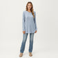 Long Sleeve Ribbed Knit Top with Rounded Hem and Relaxed Fit