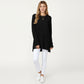 Long Sleeve Oversized Pullover Top with High-Low Hem and Relaxed Fit