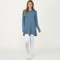 Long Sleeve Oversized Pullover Top with High-Low Hem and Relaxed Fit