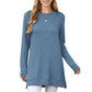 Long Sleeve Oversized Pullover Top with High-Low Hem and Relaxed Fit