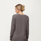 Long Sleeve Oversized Pullover Top with High-Low Hem and Relaxed Fit
