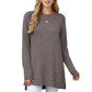 Long Sleeve Oversized Pullover Top with High-Low Hem and Relaxed Fit
