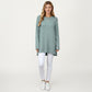 Long Sleeve Oversized Pullover Top with High-Low Hem and Relaxed Fit