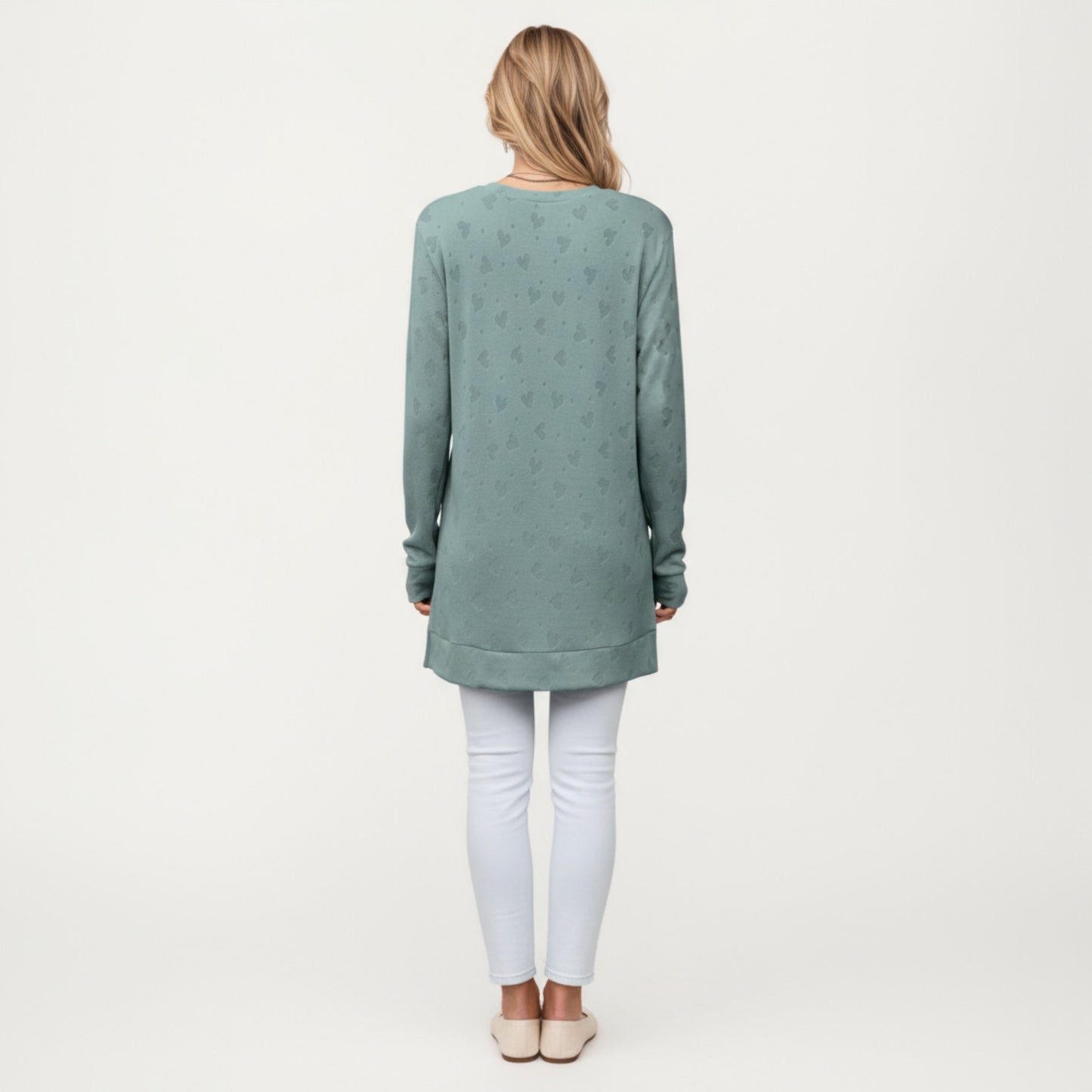 Long Sleeve Oversized Pullover Top with High-Low Hem and Relaxed Fit