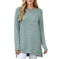 Long Sleeve Oversized Pullover Top with High-Low Hem and Relaxed Fit