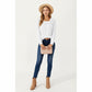 Long Sleeve Square Neck Top with Front Pleat Detailing and Relaxed Fit
