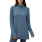 Long Sleeve Collared Knit Top with Subtle Textured Pattern and Relaxed Fit