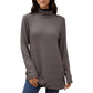 Long Sleeve Collared Knit Top with Subtle Textured Pattern and Relaxed Fit