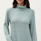 Long Sleeve Collared Knit Top with Subtle Textured Pattern and Relaxed Fit