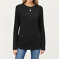 Long Sleeve Crew Neck Top with Relaxed Fit and Soft Knit Fabric