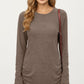 Long Sleeve Crew Neck Top with Relaxed Fit and Soft Knit Fabric